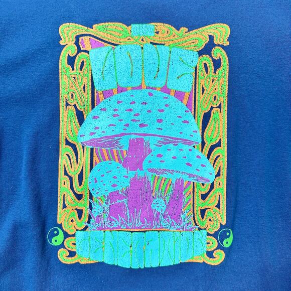 BDG Love Generation Baby Cotton Graphic T-shirt In Royal Blue Mushroom - Picture 5 of 8